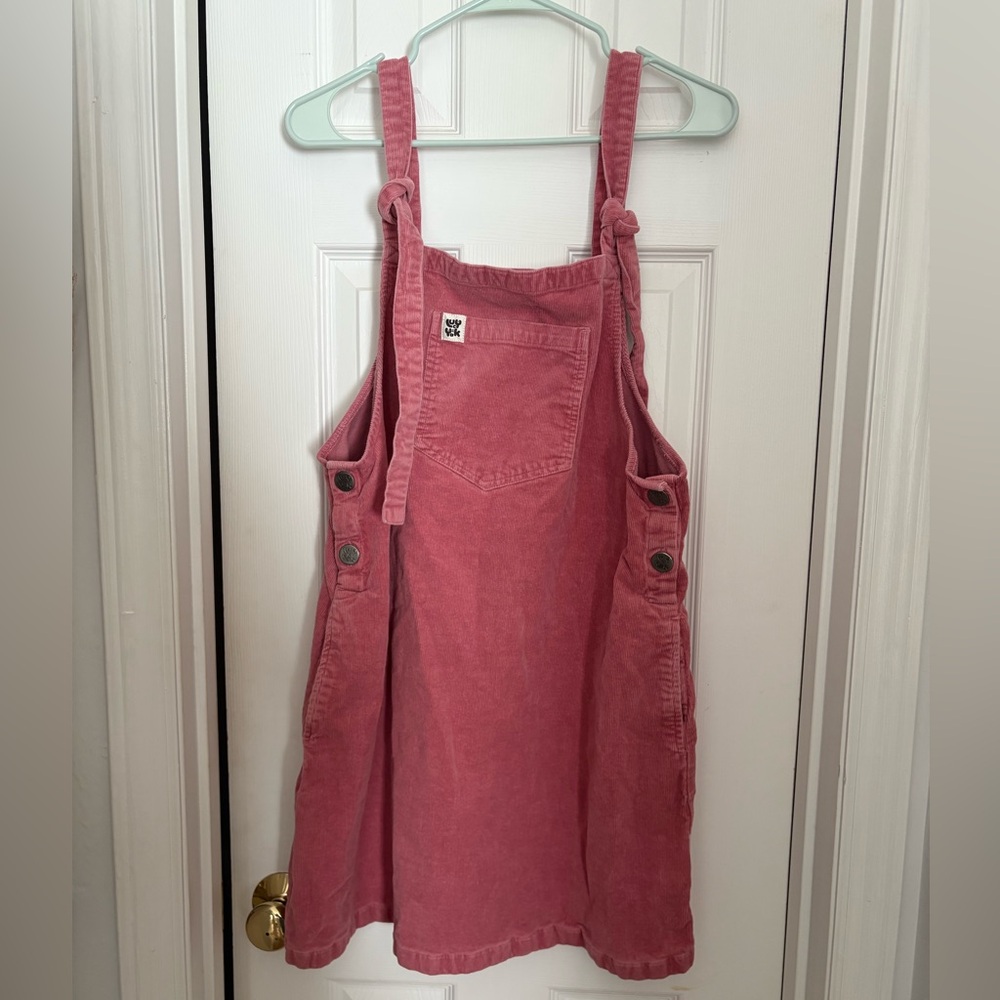 Lucy & Yak Dungarees L Cordorouy Overalls Jumper Skirt Organic‎ Cotton Pink Tie